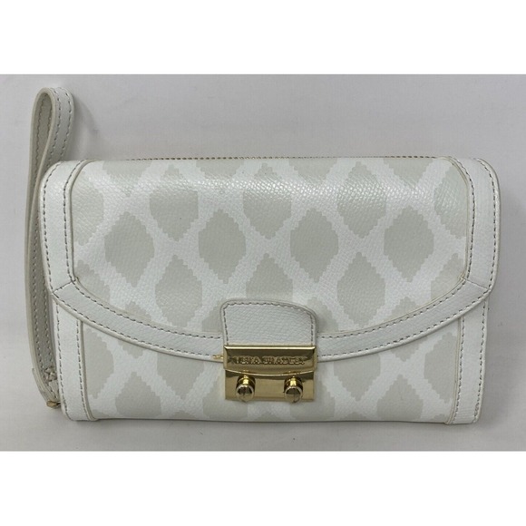 Vera Bradley‎ Ultimate Wristlet Diamonds White Genuine Leather Wallet - Picture 1 of 7